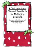 "A Christmas Carol" Multiplying Decimals x Whole Numbers Task Cards