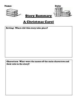 "A Christmas Carol" Story Summary Worksheet by Pointer Education