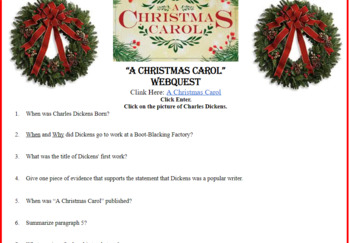 Preview of "A Christmas Carol" Webquest