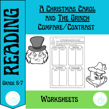 Preview of "A Christmas Carol" and "The Grinch" Compare and Contrast Worksheets