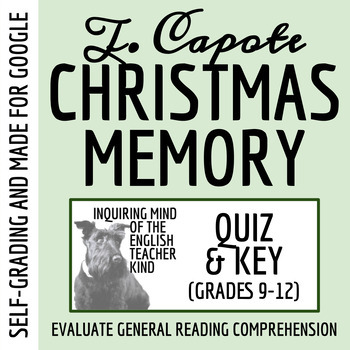 Preview of "A Christmas Memory" by Truman Capote Quiz and Answer Key (Google Drive)