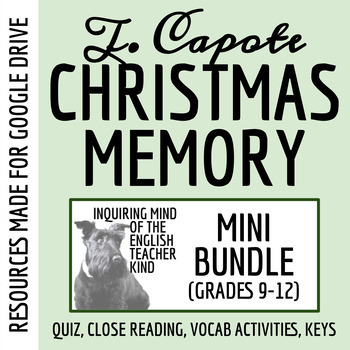 Preview of "A Christmas Memory" by Truman Capote Quiz and Close Reading Bundle for Google