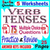 Verb Tense. Irregular Verbs. Grammar Worksheets. 5th - 6th