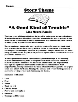 Preview of “A Good Kind of Trouble” Lisa Moore Ramée UDL THEME WORKSHEET