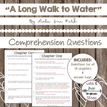 Preview of "A Long Walk to Water" Comprehension Questions