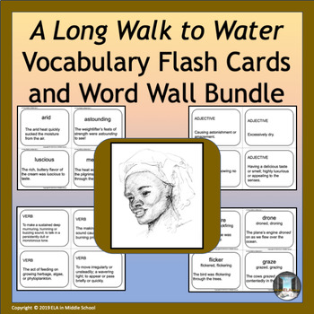 Preview of A Long Walk to Water Power Words Vocabulary Flashcards and Word Wall Bundle