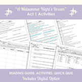 "A Midsummer Night's Dream" Act 1 Activities | Shakespeare