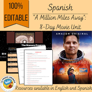 Preview of "A Million Miles Away" Complete Movie Unit for Heritage / L2 Spanish Class