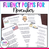 Fluency Poems for November, Monthly Poetry Comprehension P