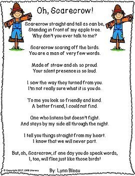 Fluency Poems for October, Monthly Poetry Comprehension or Poetry Centers