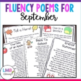 Fluency Poems for September, Monthly Poetry Comprehension 