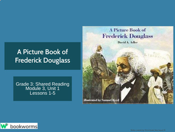 Preview of "A Picture Book of Frederick Douglass" Google Slides- Bookworms Supplement