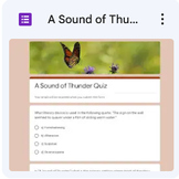 "A Sound of Thunder" Multiple Choice Quiz-Self Grading Goo