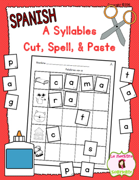 Cut, Spell, and Paste: Writing A Syllables (Spanish) by La ...