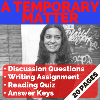 Preview of "A Temporary Matter" by Jhumpa Lahiri | 20-page Editable Lesson Plan + Writing!