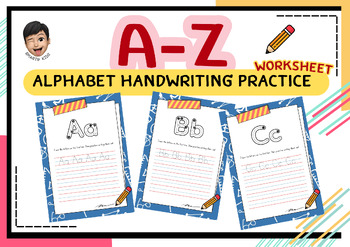 Preview of ★ A-Z Alphabet Handwriting Practice Worksheet for students