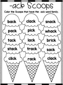 Download -ACK Word Family Activity Pack by Shining and Climbing in First