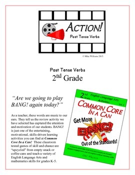 Preview of "ACTION!" Past Tense Verbs Grade 2 Common Core Game Packet