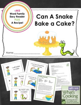 Preview of -AKE Word Family Easy Reader and Cooking Activity
