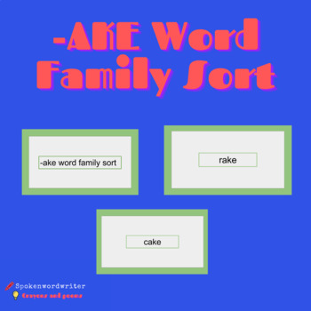 Preview of -AKE Word Family Sort