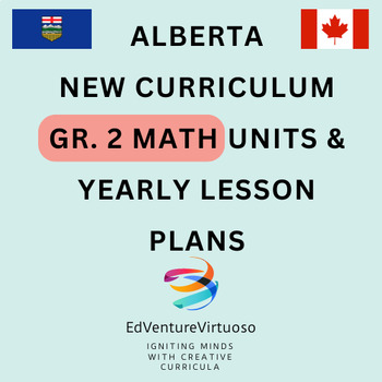 Preview of **ALBERTA NEW CURRICULUM GR. 2 MATH Unit & Yearly Lesson Plans