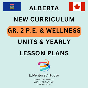 Preview of **ALBERTA NEW CURRICULUM GR. 2 P.E. & Wellness Unit & Yearly Lessons Plans