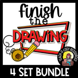Preview of 4 SET NO PREP FINISH THE PICTURE (132 open ended drawing & writing prompts)