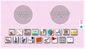 Preview of "ALL" Word Family Picture Sort