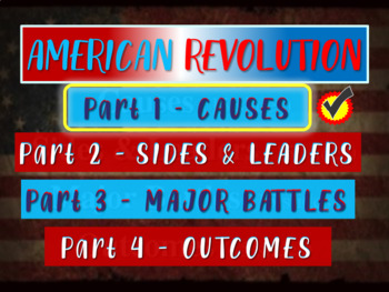 Preview of * AMERICAN REVOLUTION!!! PART 1: CAUSES - VISUAL, TEXTUAL, ENGAGING