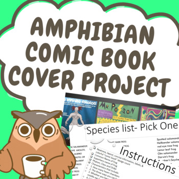 Preview of ***AMPHIBIAN COMIC BOOK COVER PROJECT-FUN RESEARCH ACTIVITY!!!!