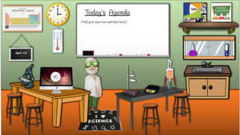 Preview of Animated Science Laboratory Themed Virtual Bitmoji Classroom