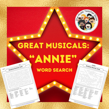 Preview of "ANNIE" BROADWAY MUSICAL WORD SEARCH