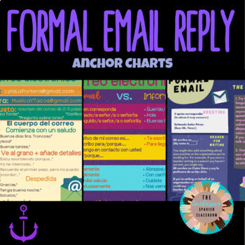 Preview of  AP Spanish Formal Email Reply | Bilingual Anchor Chart in Spanish