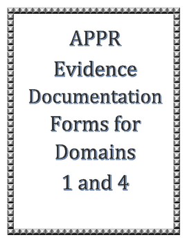 Preview of APPR Editable Danielson Documentation Forms for Domains 1 and 4