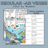 -AR Verbs Color by Number Regular Present Tense Spanish Grammar