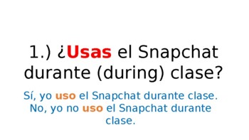 Preview of -AR Verbs Oral Speaking Partner Practice - Spanish 1