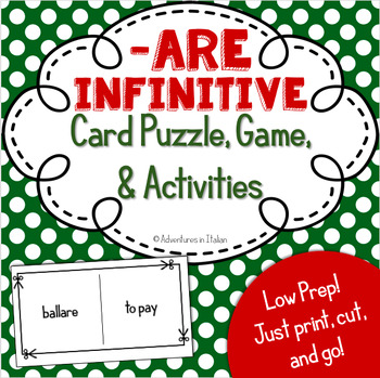 Preview of -ARE Italian Infinitive Verb Puzzle
