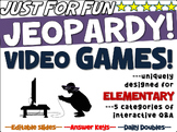 "VIDEO GAMES" Elementary Jeopardy: handouts, reading & int