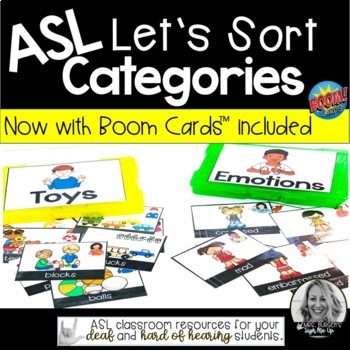 Preview of ASL Category Sort // Print and Digital Boom Cards™