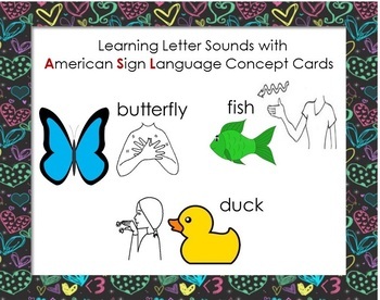 Preview of "ASL Learning Letter Sounds" Flash Cards