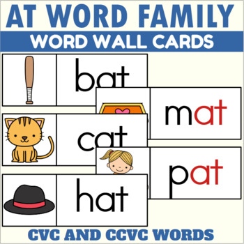 Preview of AT Word Family Word Wall Cards