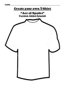 “Ace of Spades” T-SHIRT WORKSHEET by Northeast Education | TPT