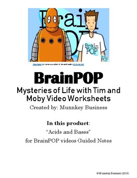 Preview of "Acids and Bases" for BrainPOP video - Distance Learning