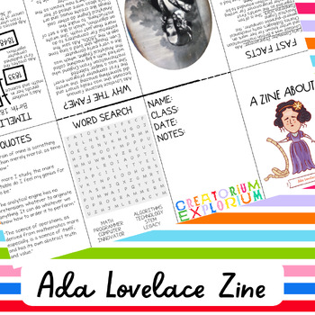 Preview of "Ada Lovelace: Women in History Zine - Coding Pioneer Biography Sheet"