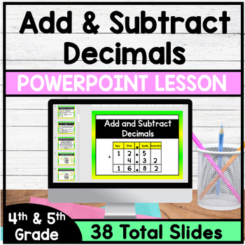 Preview of Add and Subtract Decimals to the Hundredths - PowerPoint Lesson