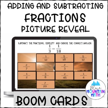 Preview of   Add and Subtract Fractions Boom Cards- Digital Task Cards