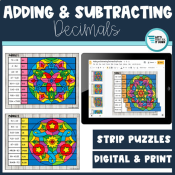 Preview of  Adding and Subtracting Decimals Puzzle Activity Digital and Printable Google