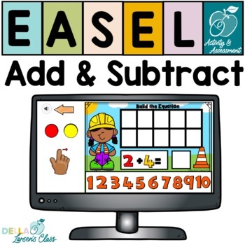 Preview of  Addition and Subtraction within 10 Easel by TpT Self-Checking Digital Activity
