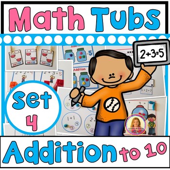 Preview of Addition to 10 | Year of Morning Math Tubs or Centers Set 4