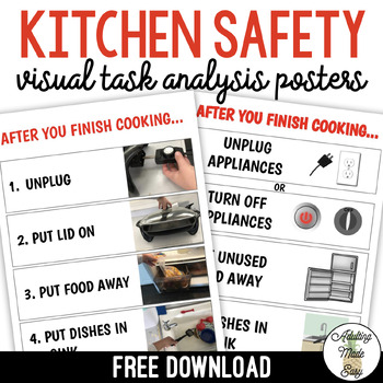 Preview of Kitchen Safety Task Analysis Visuals